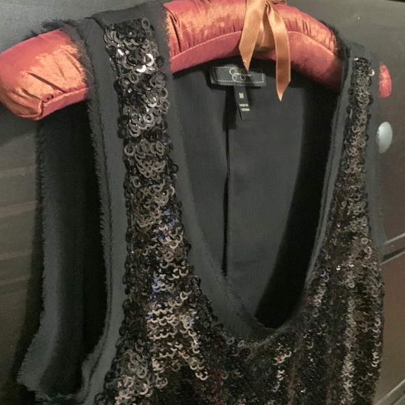 Jessica Simpson Black  sequin tank top - Picture 3 of 10